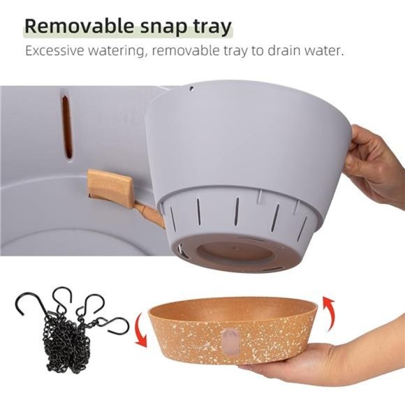 2 Pack Hanging Planters Set,10 Inch Indoor Outdoor Hanging Plant Pot Basket - Picture 2 of 6